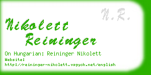 nikolett reininger business card